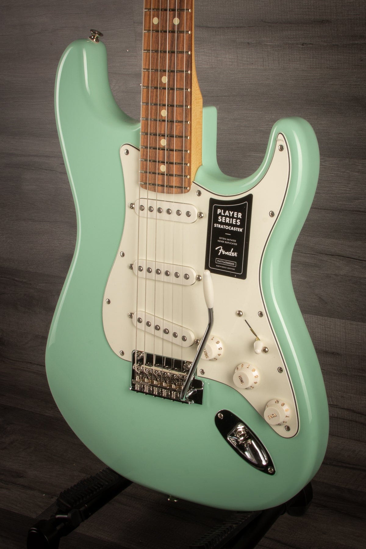 Fender Ltd Ed Player Strat - Surf Green, Matching Headstock