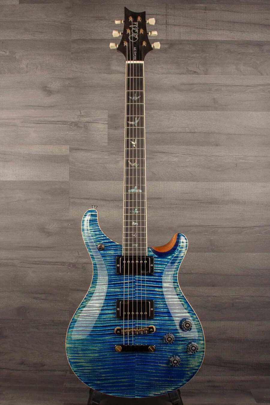 PRS McCarty 594 Wood Library Electric Guitar - River Blue Natural back s#0381543 - MusicStreet