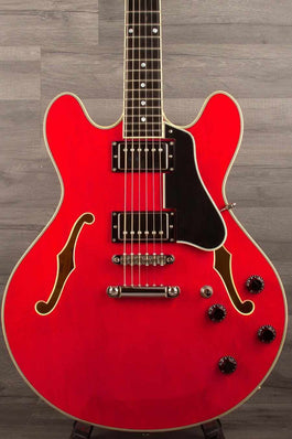 USED Eastman T386 Center Block Thinline Electric Guitar, Red - MusicStreet