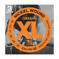 D'Addario EXL110-3D 10-46 Electric Guitar Strings 3 Pack