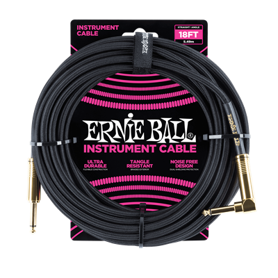 Ernie Ball Angled Guitar Cable Black - 18 Ft