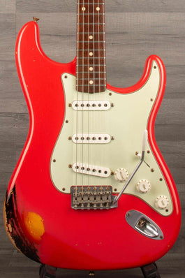 USED - Fender Custom Shop '60's Stratocaster Aged Relic Fiesta red over sunburst - MusicStreet