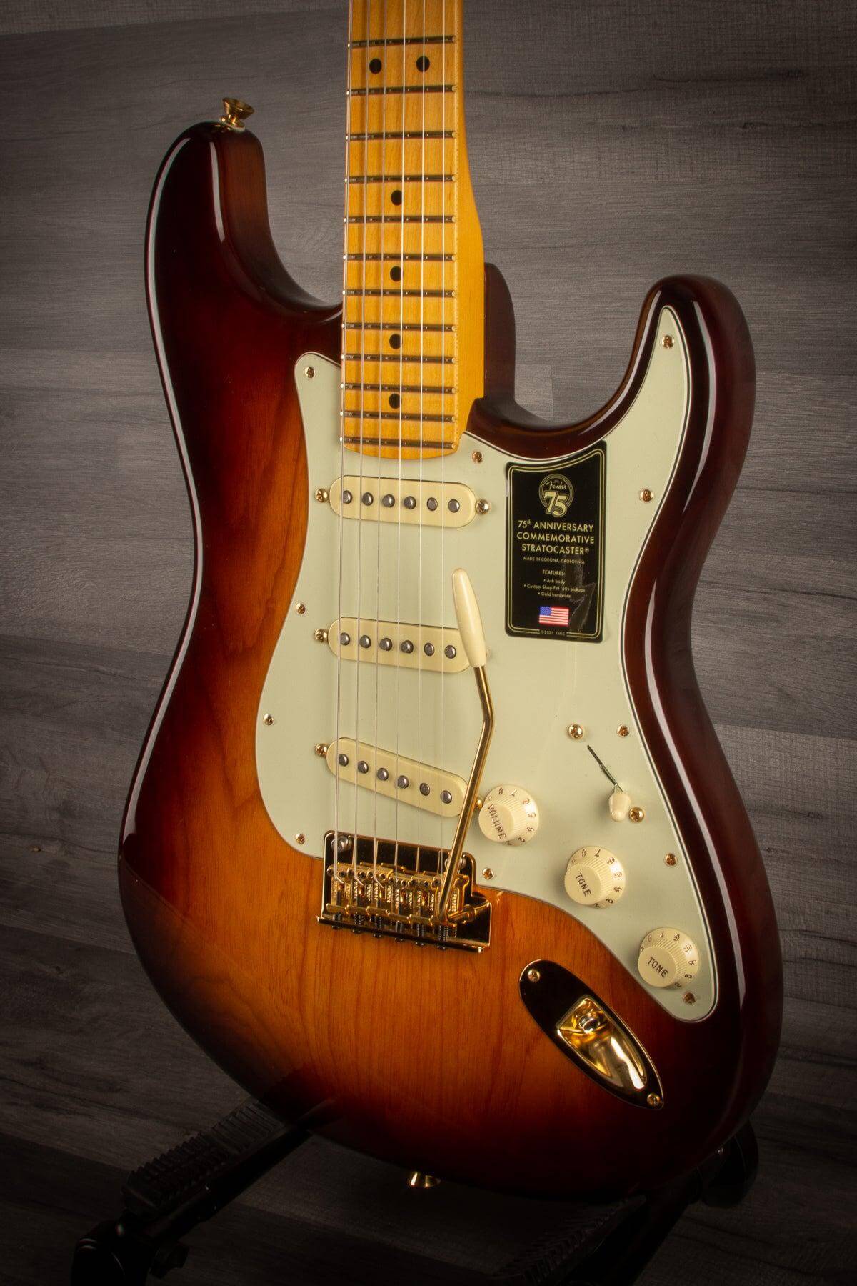 Fender 75th Anniversary Commemorative Stratocaster 2-Colour Bourbon Burst - MusicStreet