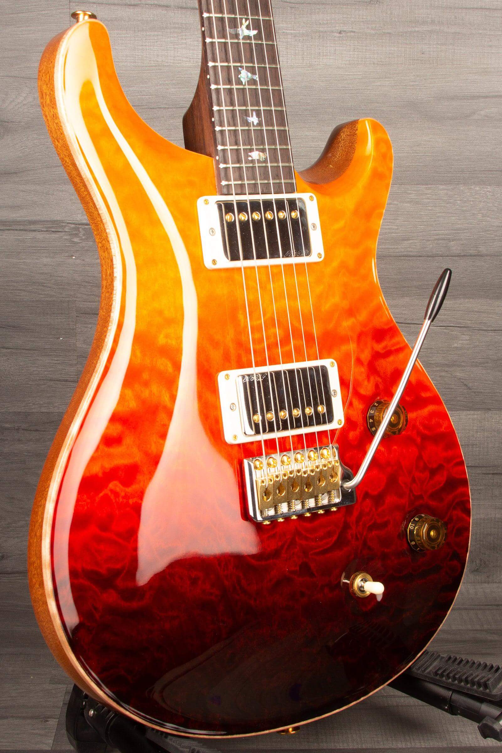 PRS Wood Library Custom 22 Orange Fade Quilt Top - solid Rosewood neck - MusicStreet