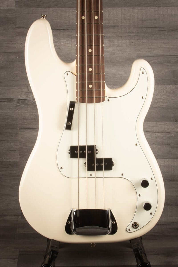 Fender Bass Guitar USED - Fender Standard Precision Bass Rosewood Fingerboard - Olympic White