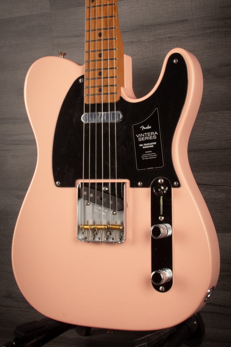 Fender Electric Guitar Fender FSR Vintera '50s Telecaster Modified, Roasted Maple Fingerboard, Shell Pink