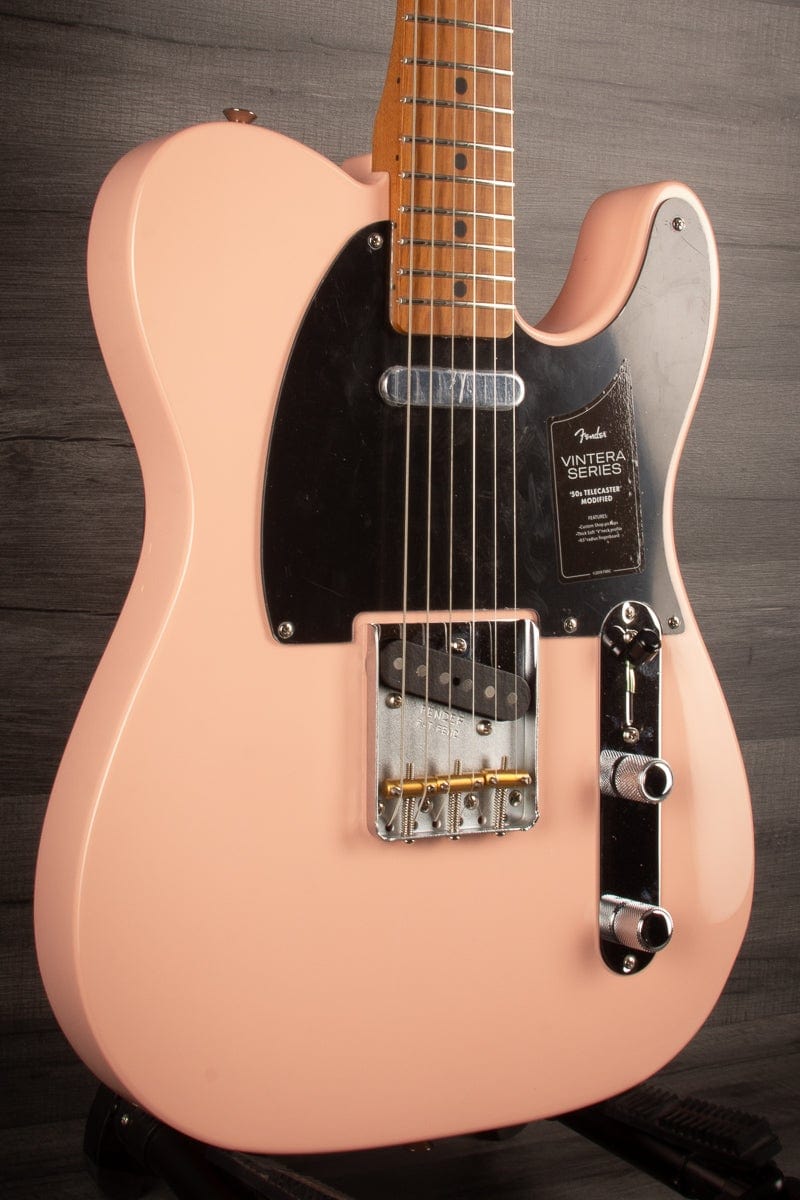 Fender Electric Guitar Fender FSR Vintera '50s Telecaster Modified, Roasted Maple Fingerboard, Shell Pink