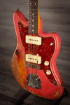 Fender Electric Guitar USED - 2021 Carlos Lopez Masterbuilt Jazzmaster - Fiesta red over sunburst relic.