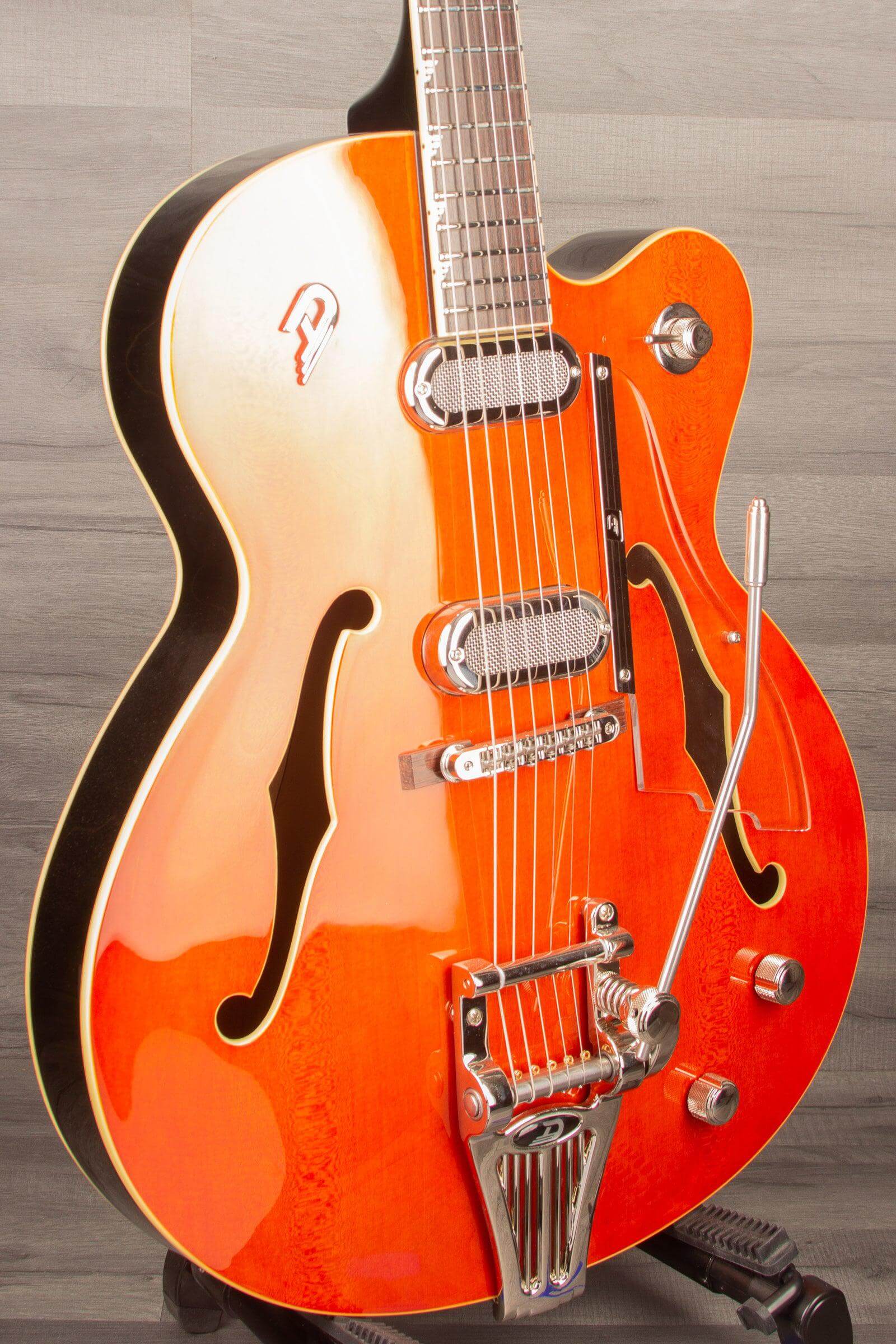 Duesenberg Gran Royale Single Cut Electric Guitar - Vintage Orange inc Case - MusicStreet