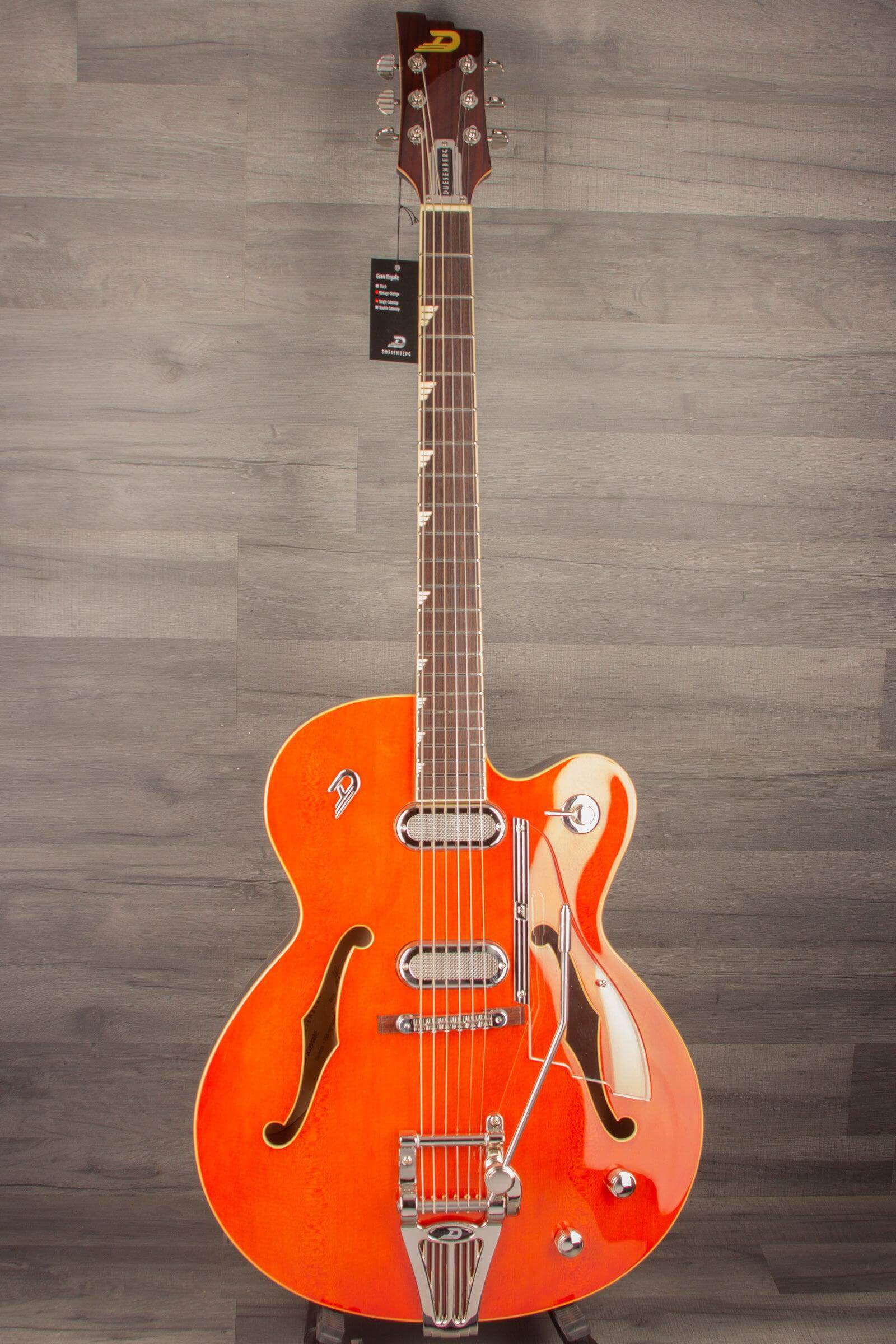 Duesenberg Gran Royale Single Cut Electric Guitar - Vintage Orange inc Case - MusicStreet